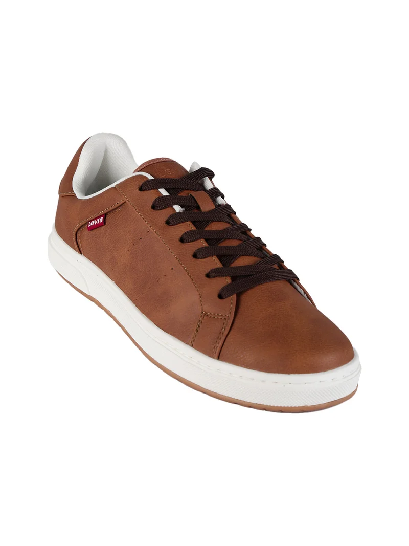 Sneakers basse da uomo in ecopelle - marrone