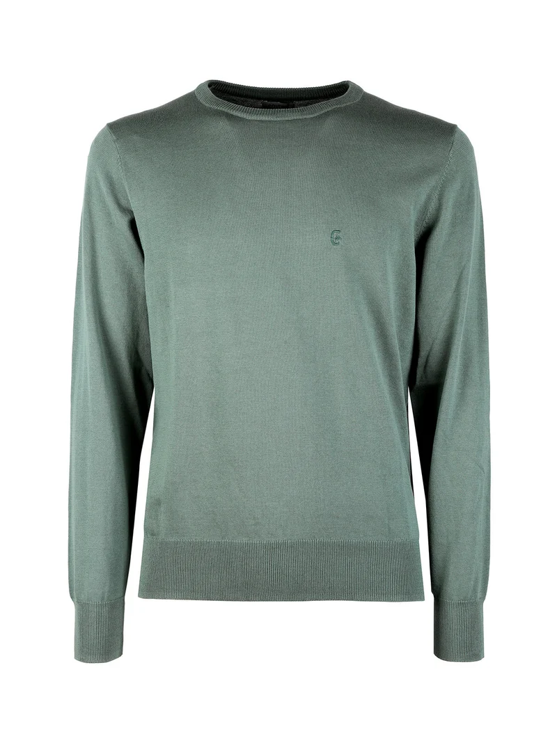 Pullover girocollo da uomo in cotone - verde