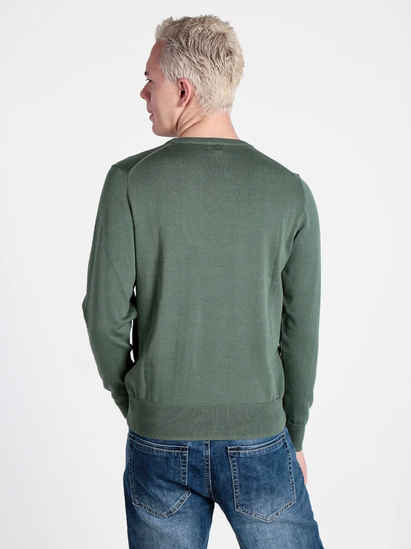 Pullover girocollo da uomo in cotone - verde
