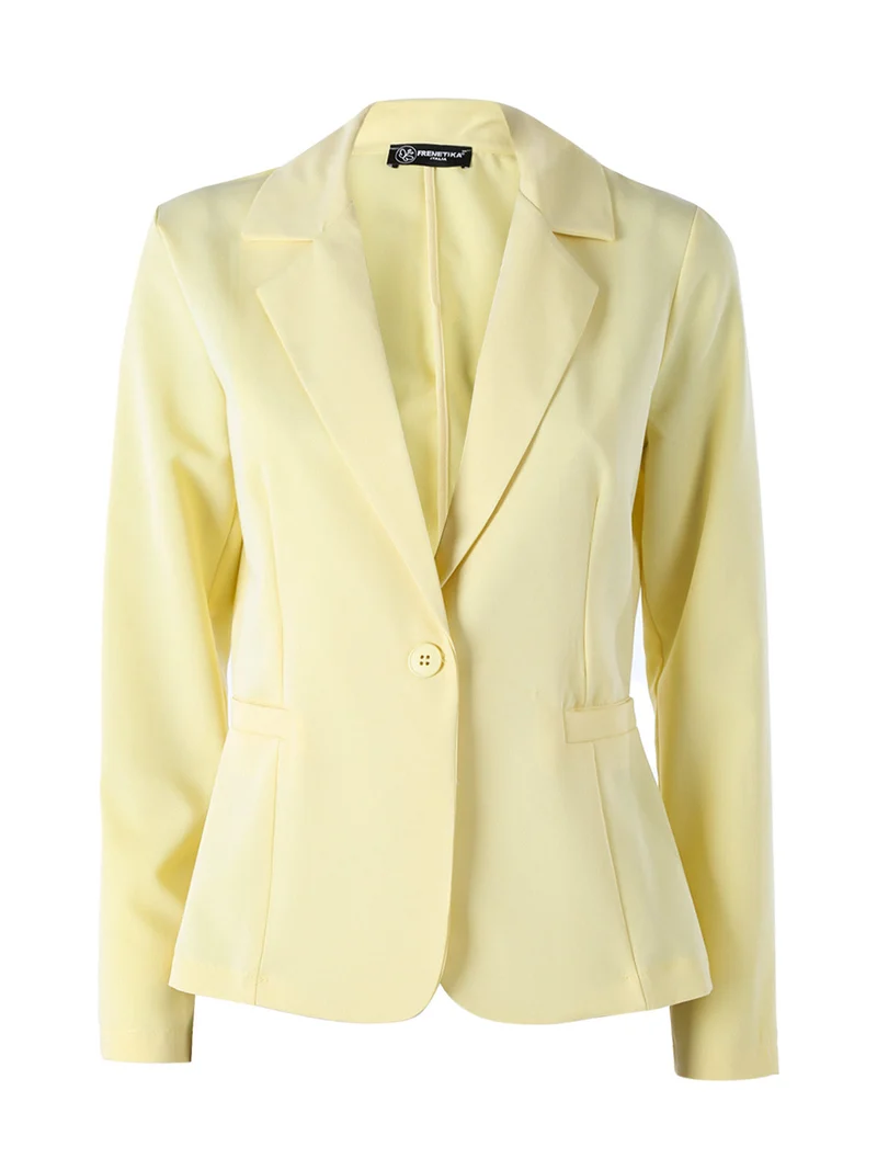 Blazer donna con bottone - giallo