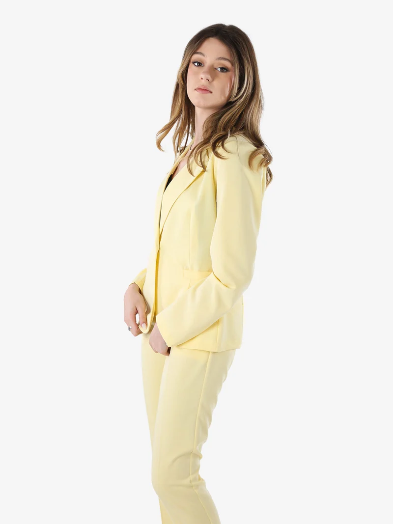 Blazer donna con bottone - giallo