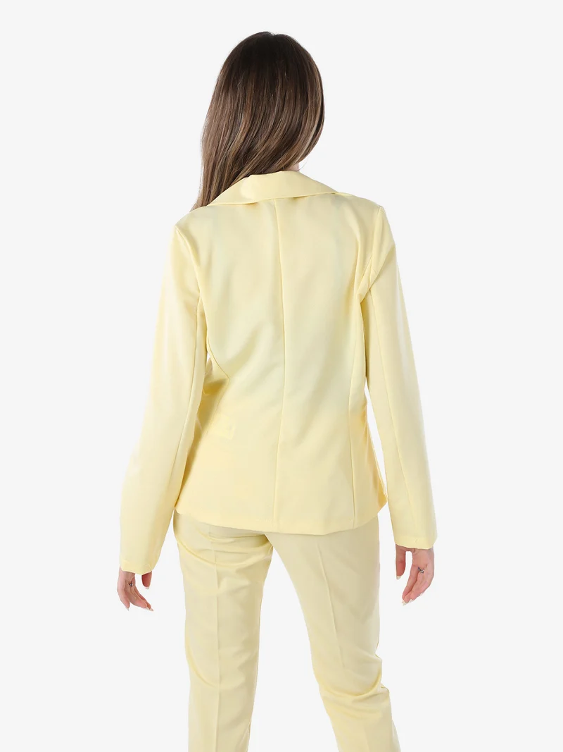 Blazer donna con bottone - giallo