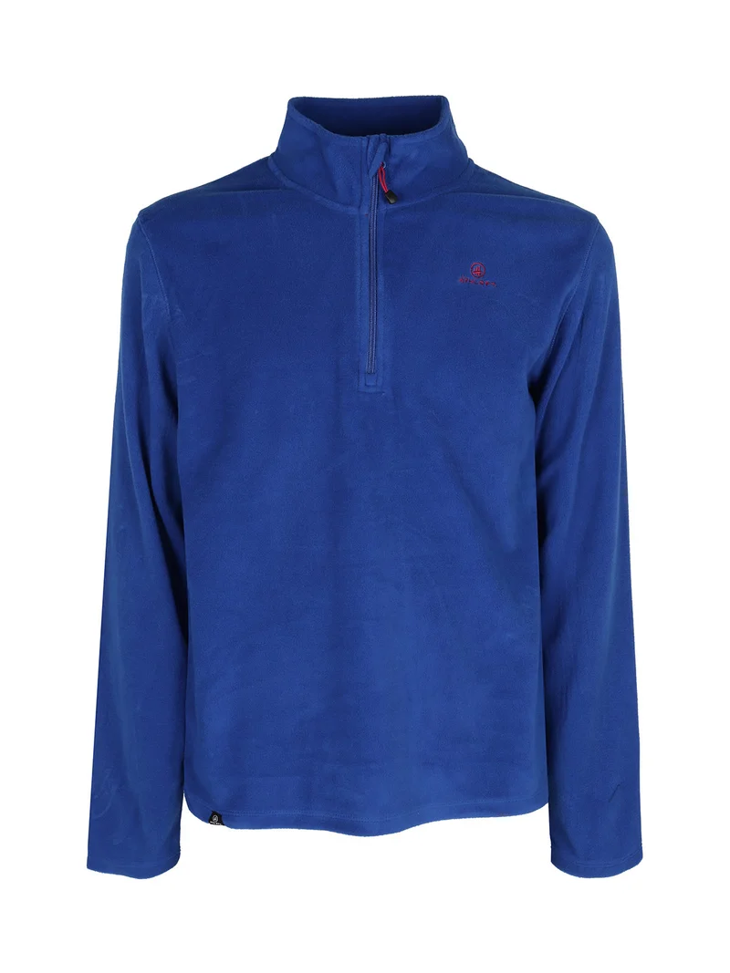 Felpa da uomo mezza zip in micropile - bluette
