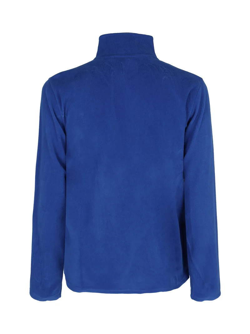 Felpa da uomo mezza zip in micropile - bluette