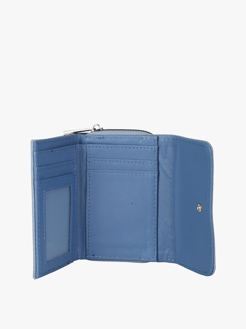 Portafoglio mini da donna con borchie - blu