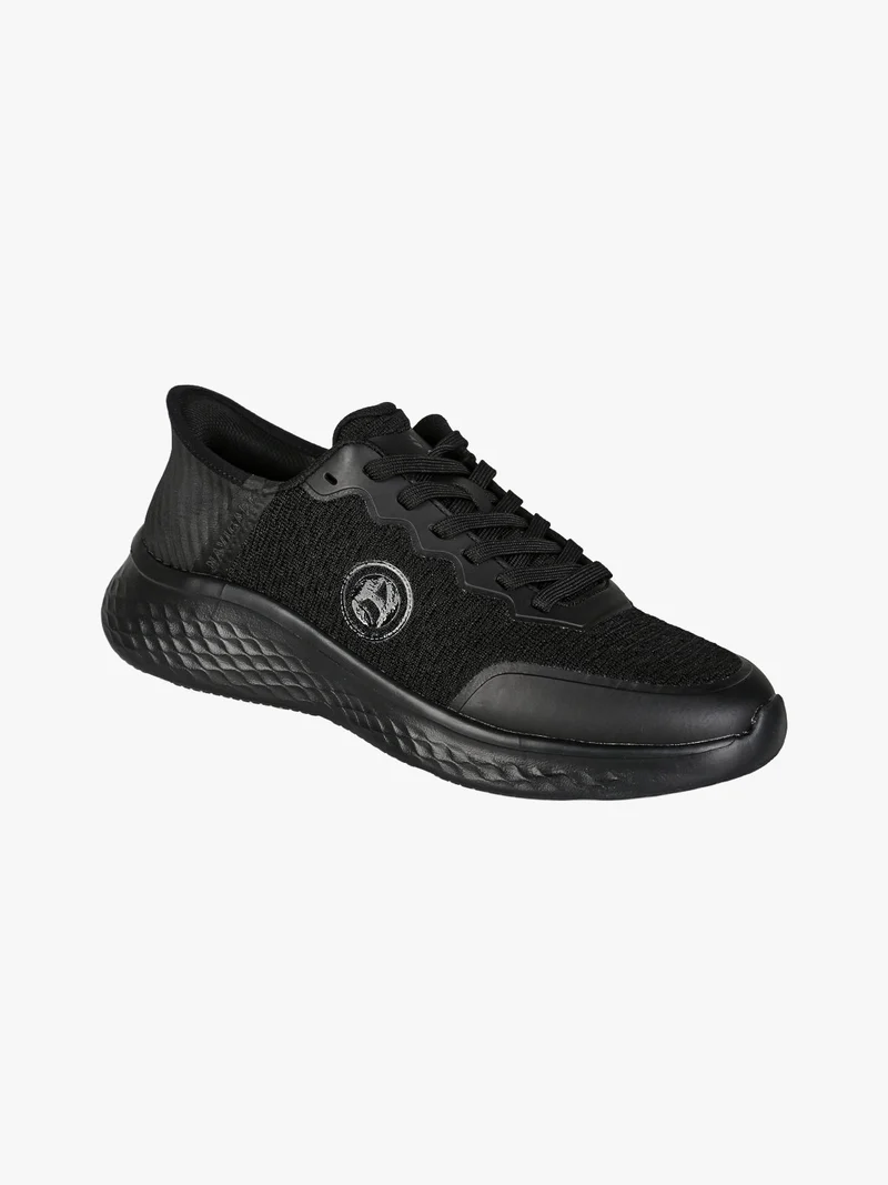Sneakers sportive da uomo leggere con lacci - nero