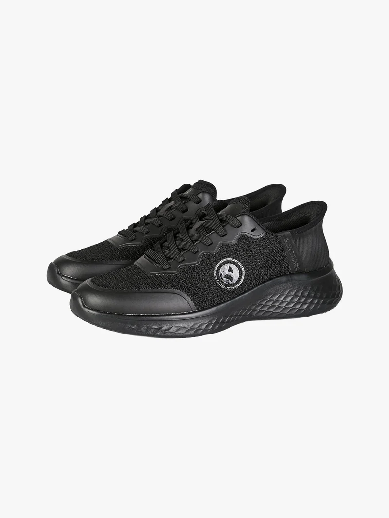 Sneakers sportive da uomo leggere con lacci - nero