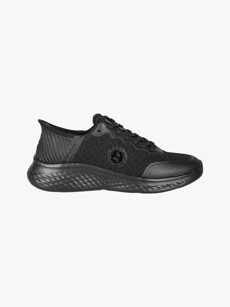 Sneakers sportive da uomo leggere con lacci - nero