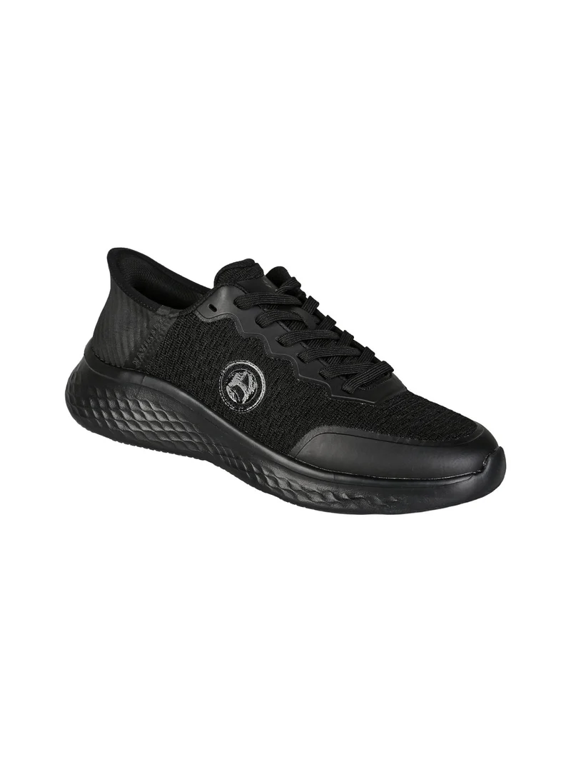 Sneakers sportive da uomo leggere con lacci - nero