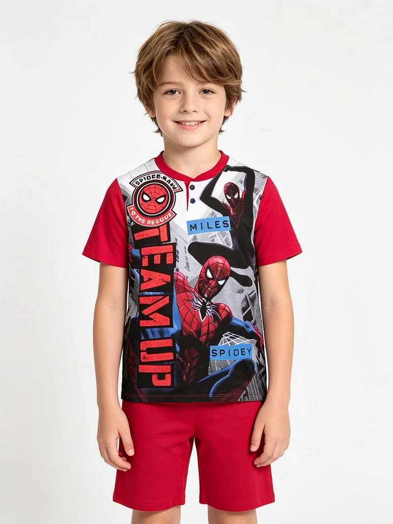 Pigiama corto bambino con stampa - rosso