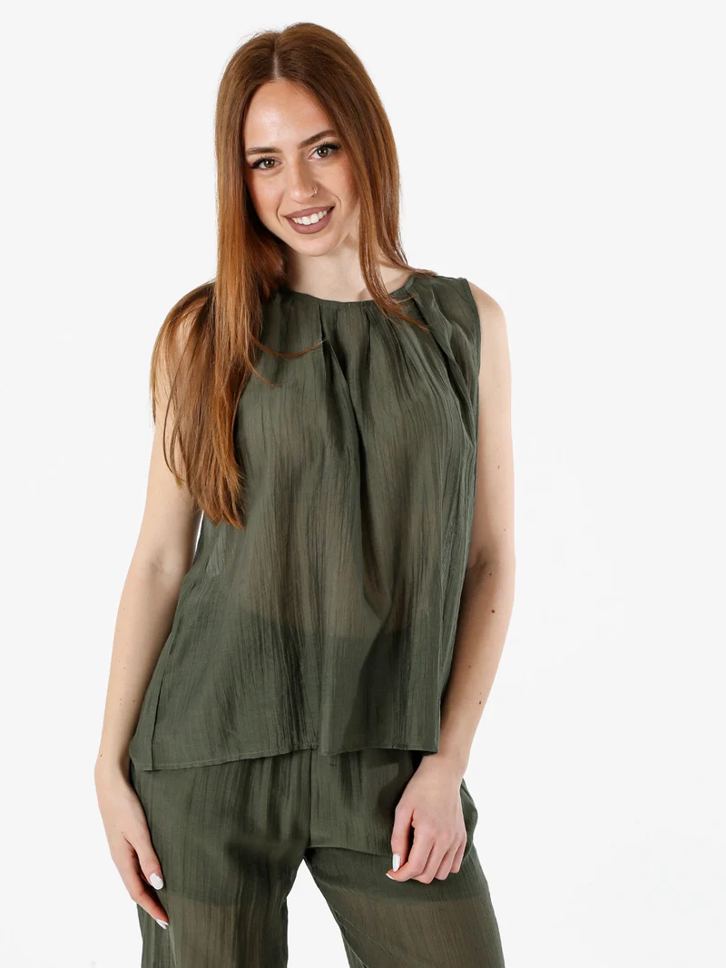 Top donna smanicato - militare