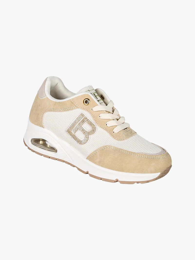 Sneakers donna stringate con air - beige