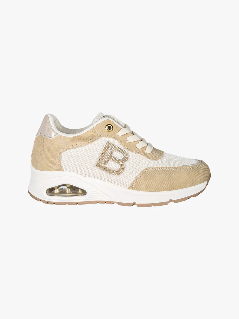 Sneakers donna stringate con air - beige