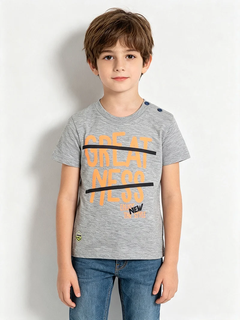 T-shirt neonato con scritte - grigio