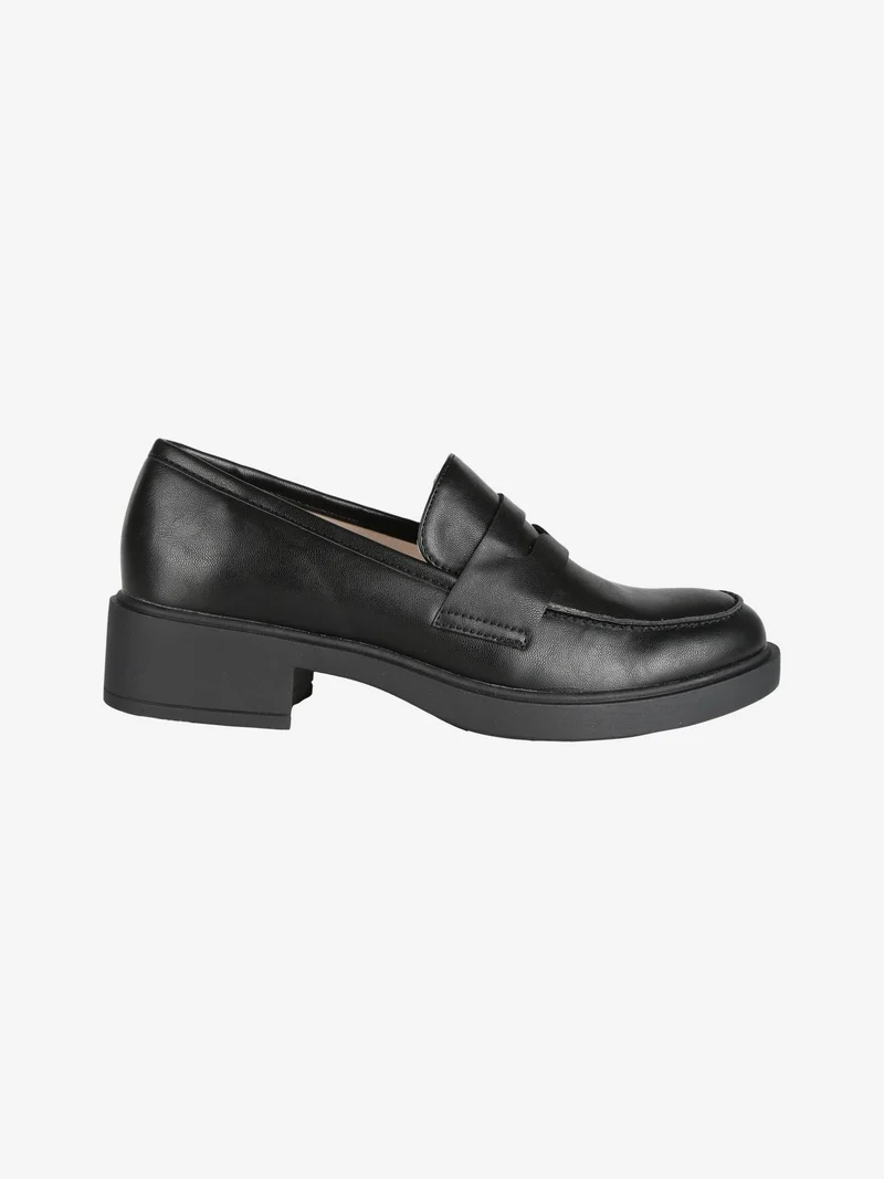 Mocassini donna con tacco - nero