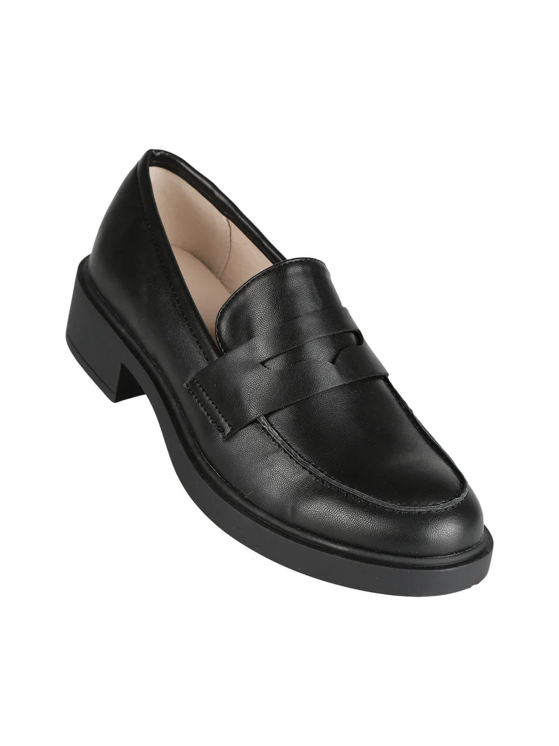 Mocassini donna con tacco - nero