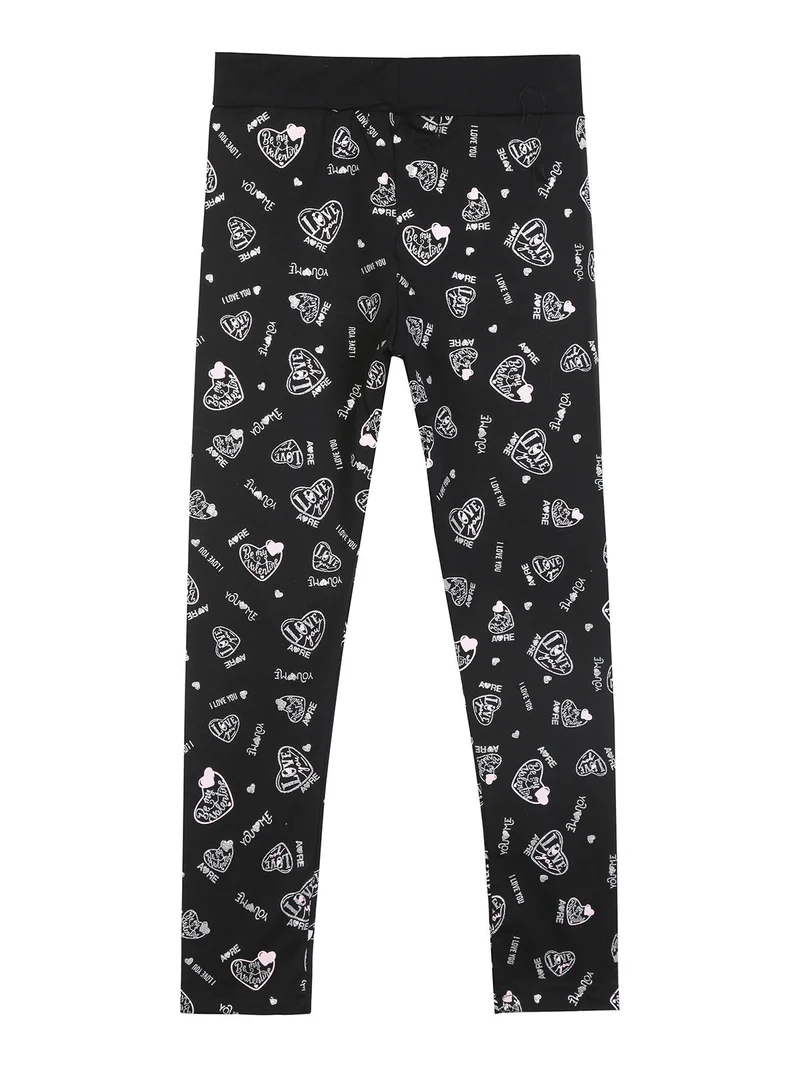 Leggings da bambina con scritte - bianco