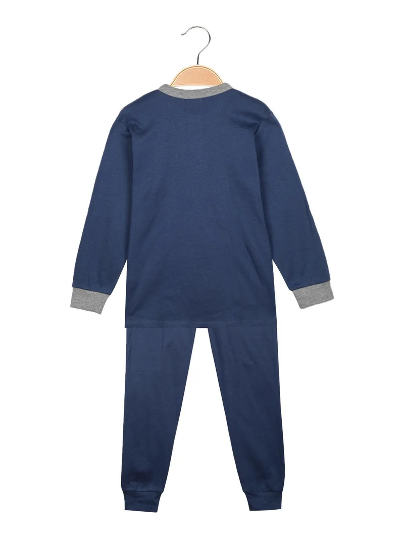Pigiama lungo bambino con stampa disegno - blu