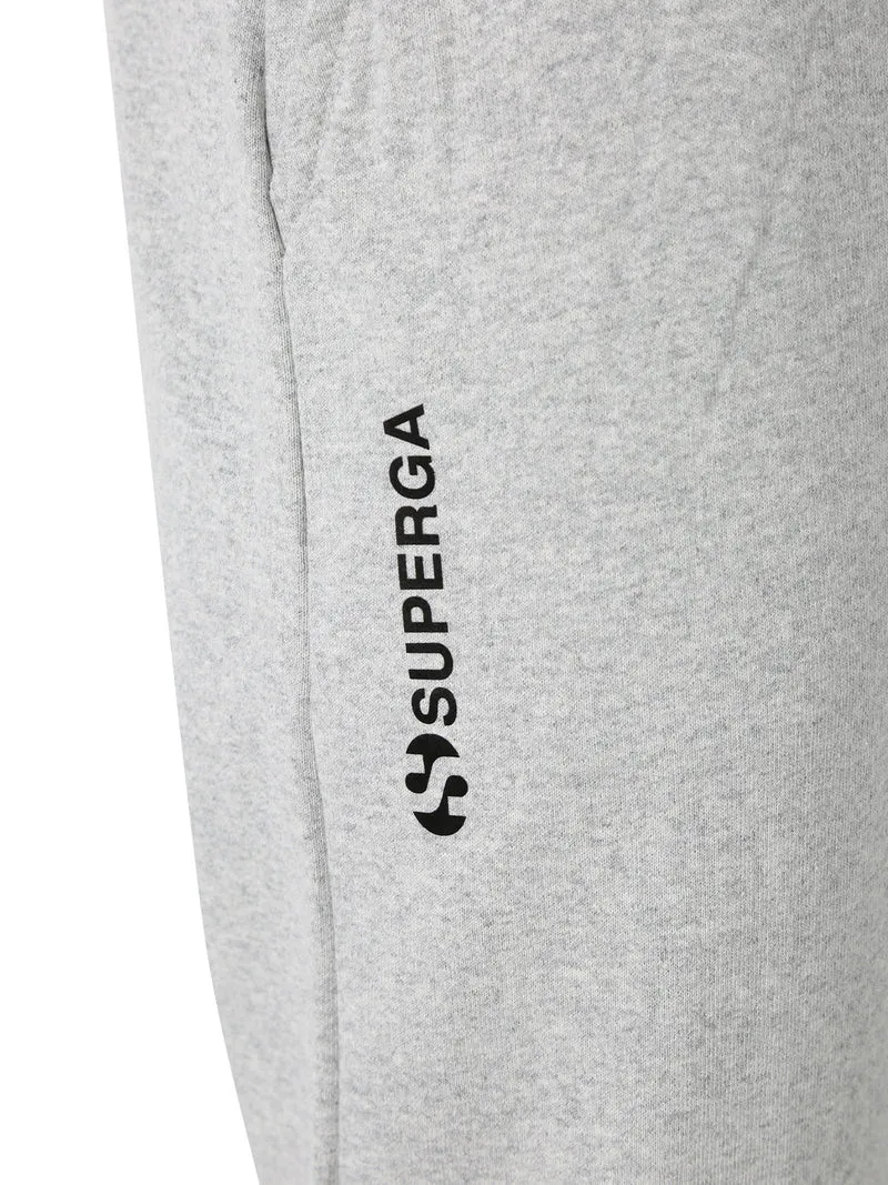 Pantaloni tuta da donna in felpa con coulisse e polsini - grigio