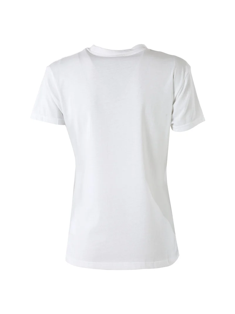 Superga T-shirt girocollo da donna in cotone con logo - bianco