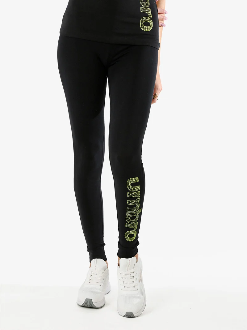 Leggings sportivi da donna con logo - verde chiaro