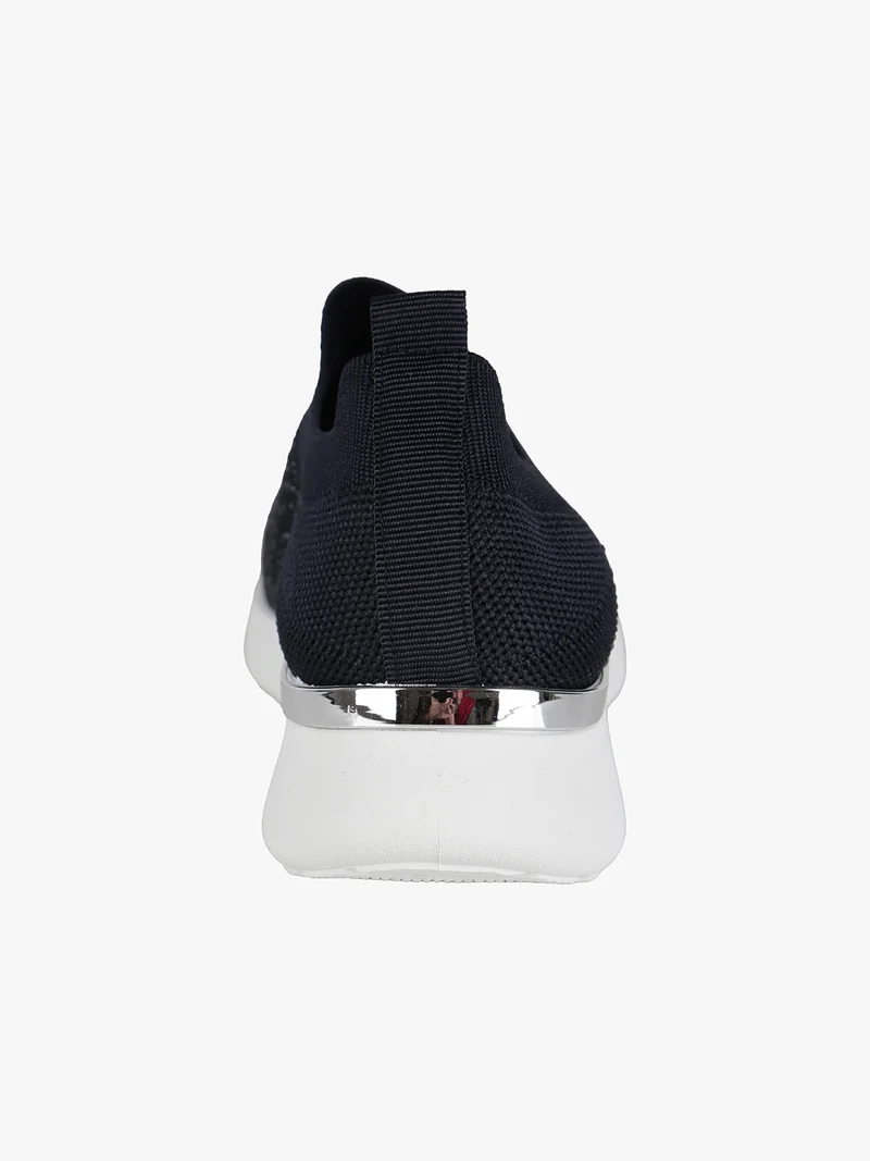 Sneakers donna slip on con strass - blu scuro