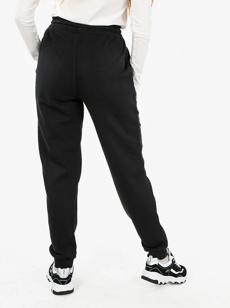 Pantaloni sportivi da donna felpati con coulisse - nero