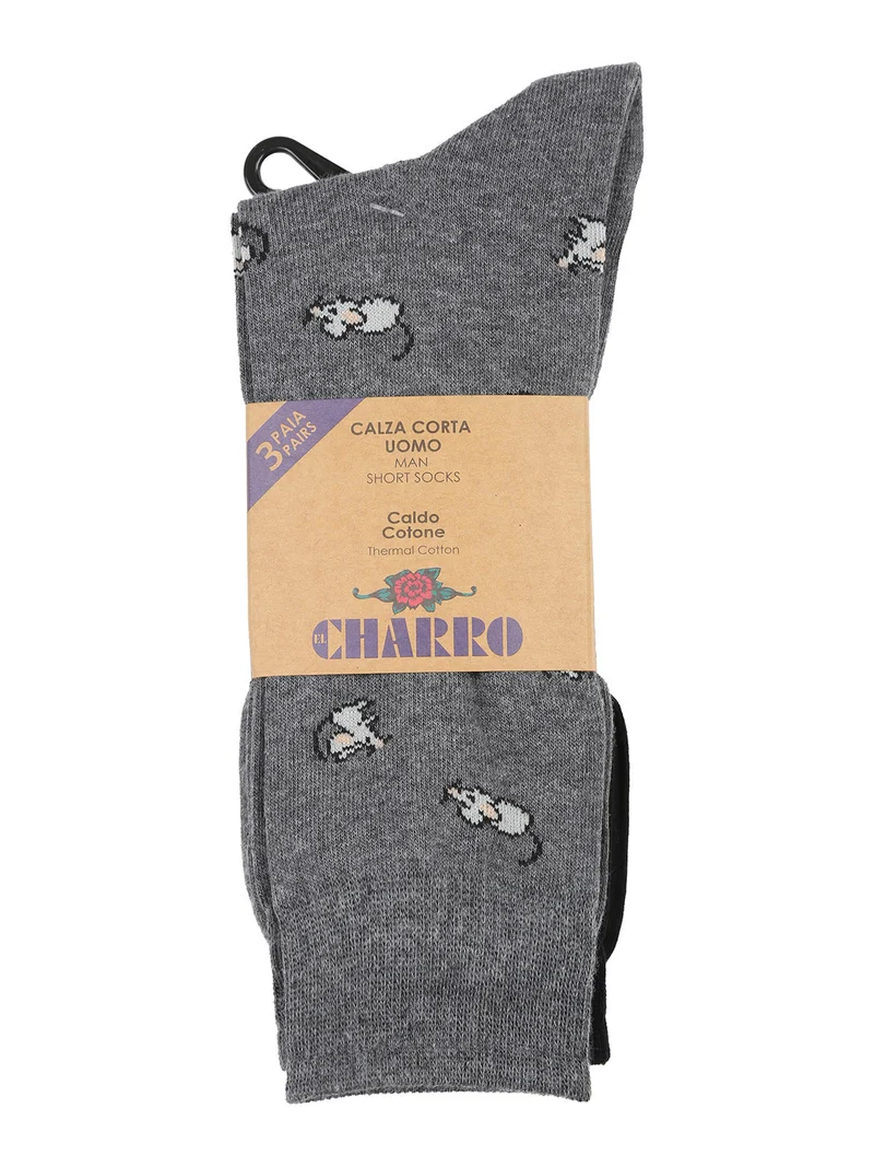 Confezione da 3 paia di calze corte uomo - grigio chiaro