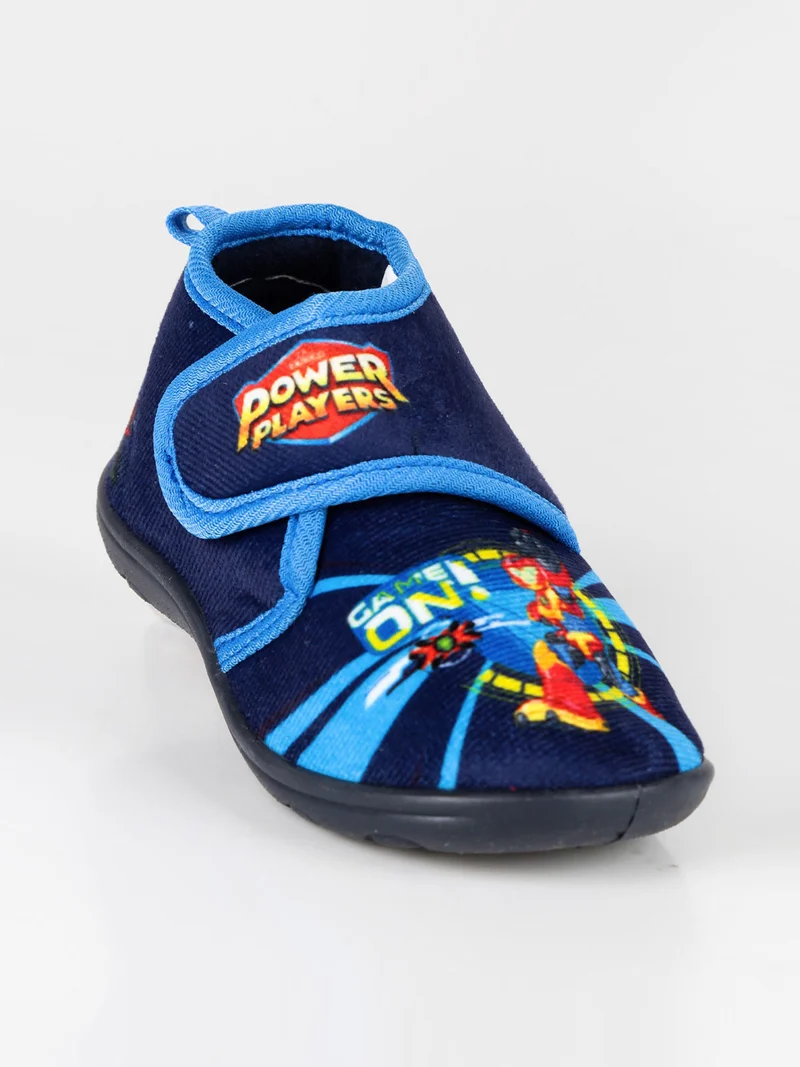 Pantofole alte da bambino con strappo - blu scuro