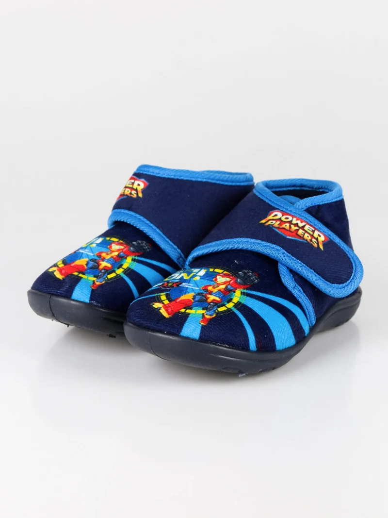 Pantofole alte da bambino con strappo - blu scuro