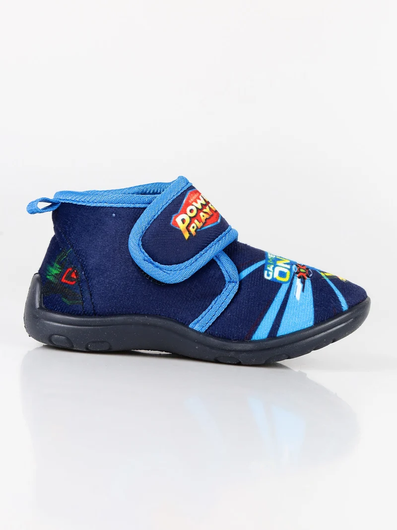 Pantofole alte da bambino con strappo - blu scuro