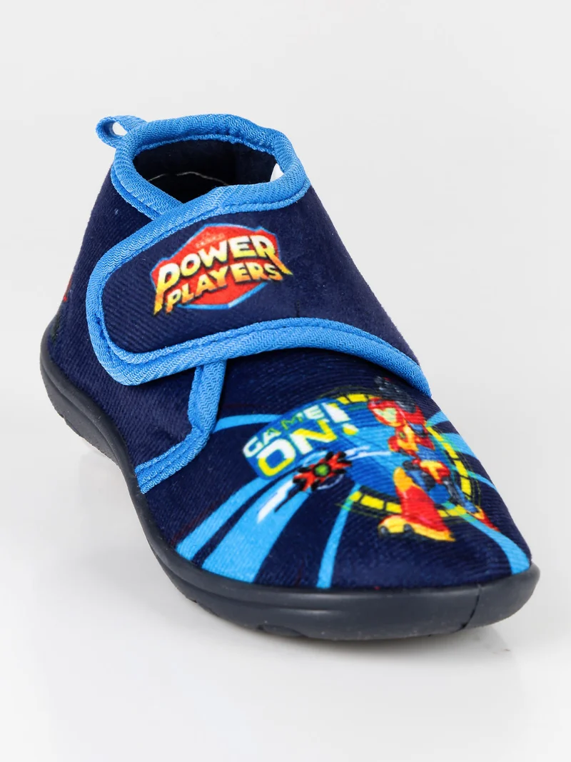 Pantofole alte da bambino con strappo - blu scuro
