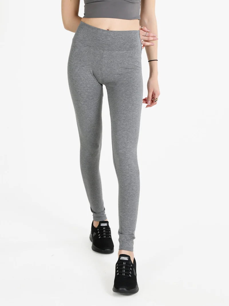 Leggings da donna traspirante effetto pancia piatta - grigio scuro