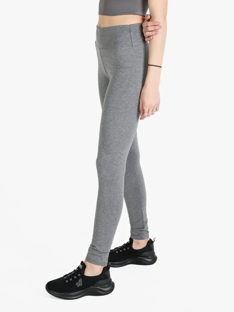 Leggings da donna traspirante effetto pancia piatta - grigio scuro