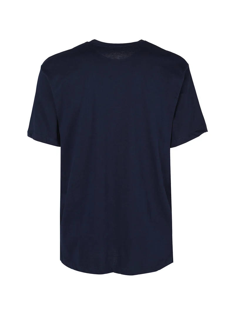 T-shirt girocollo da uomo in cotone - blu scuro