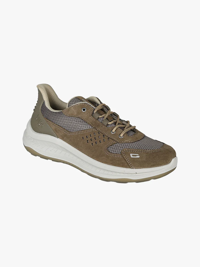 Sneakers in pelle scamosciata da uomo - marrone