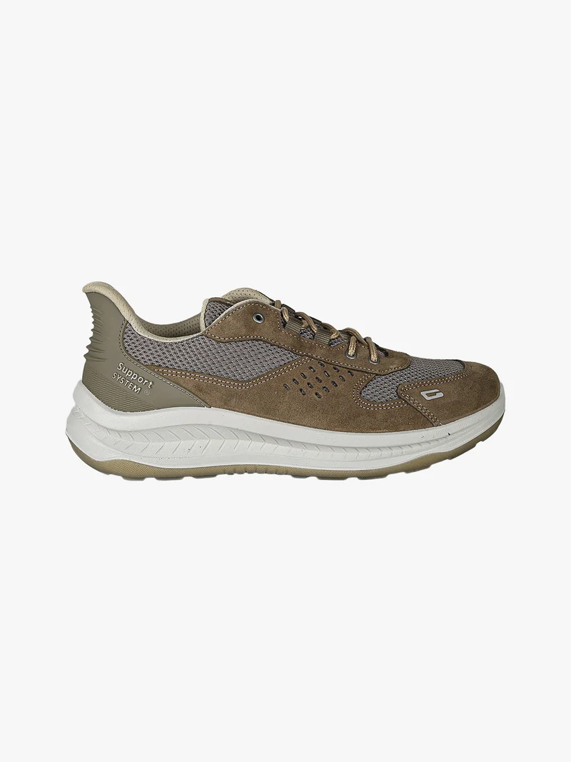 Sneakers in pelle scamosciata da uomo - marrone