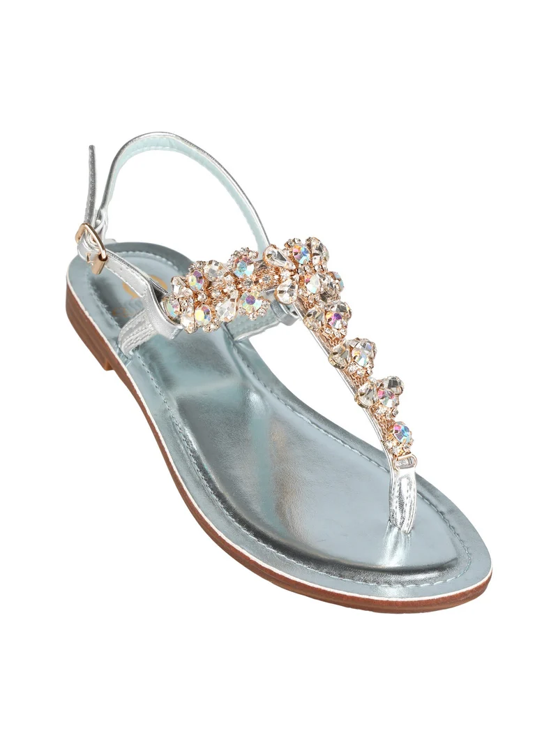Sandali infradito donna gioiello - argento