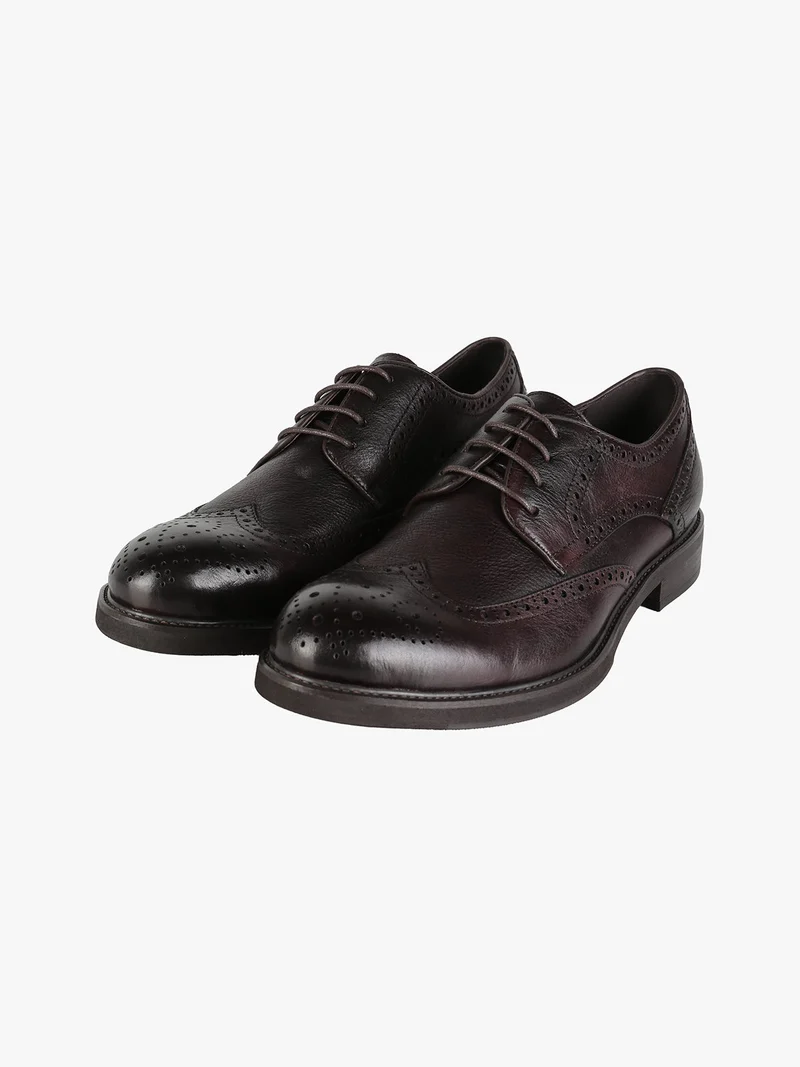 Scarpe classiche in pelle da uomo stringate - moro