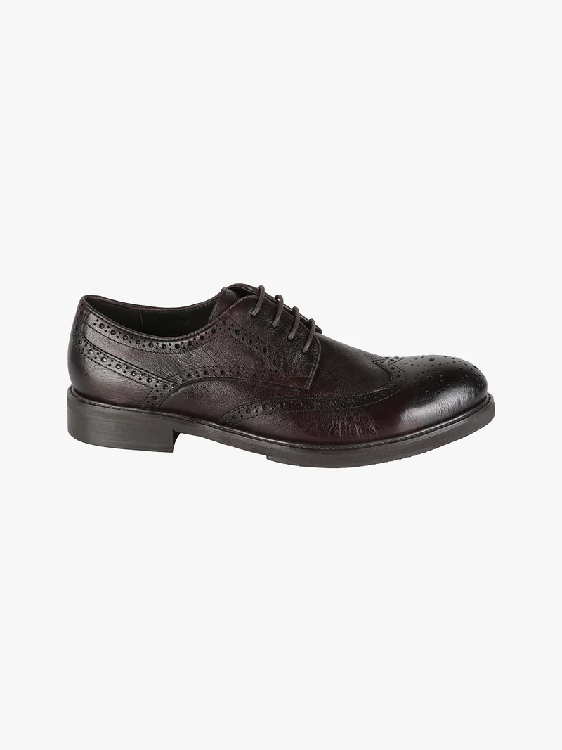 Scarpe classiche in pelle da uomo stringate - moro