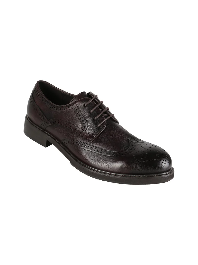 Scarpe classiche in pelle da uomo stringate - moro