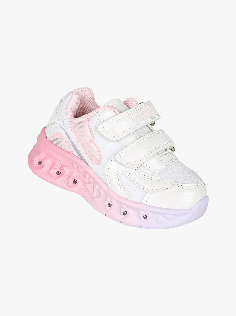 Sneakers da bambina con luci e strappi - bianco