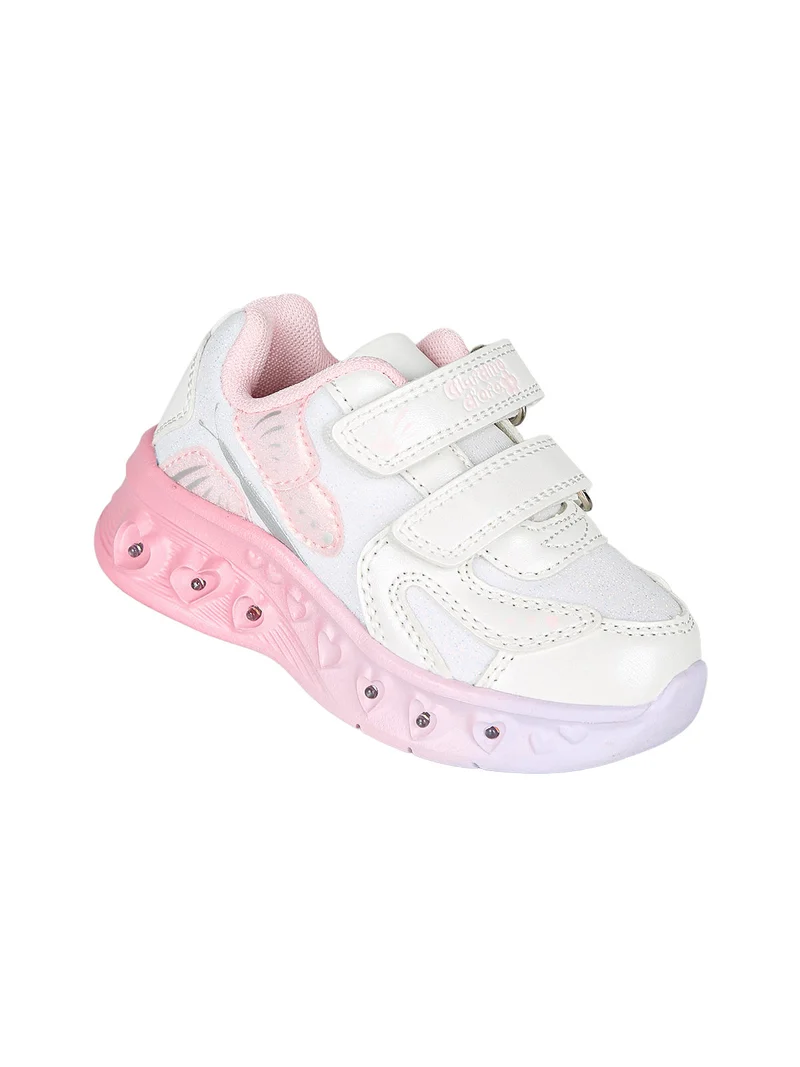 Sneakers da bambina con luci e strappi - bianco