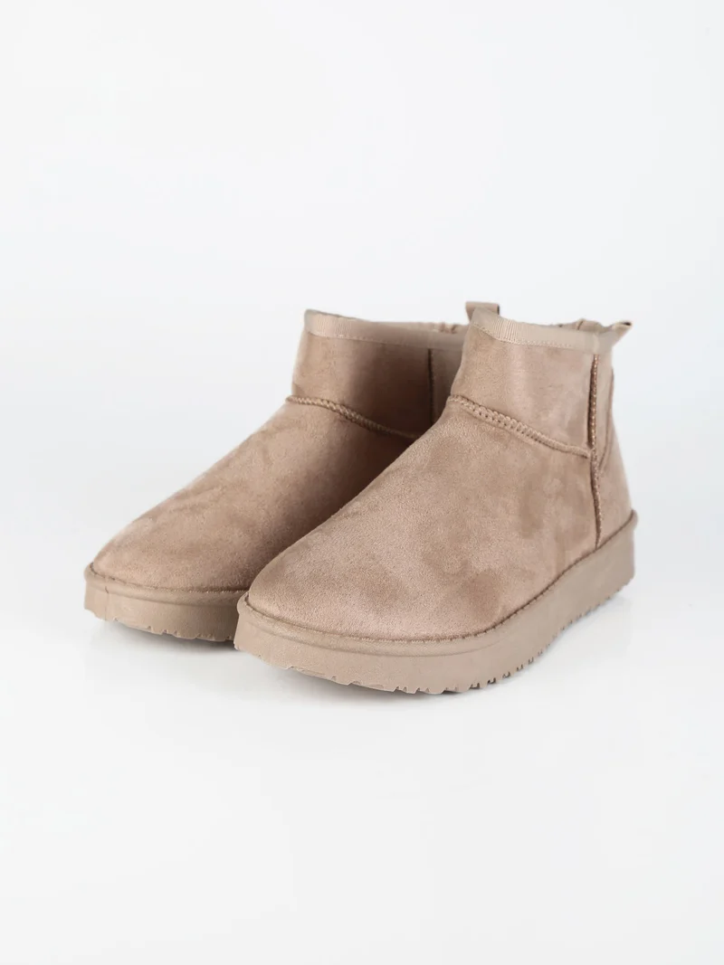 Stivaletti imbottiti con pelo da donna - beige