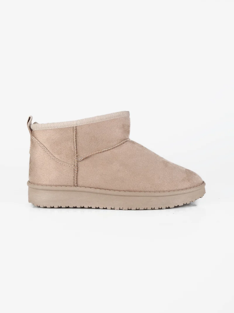 Stivaletti imbottiti con pelo da donna - beige