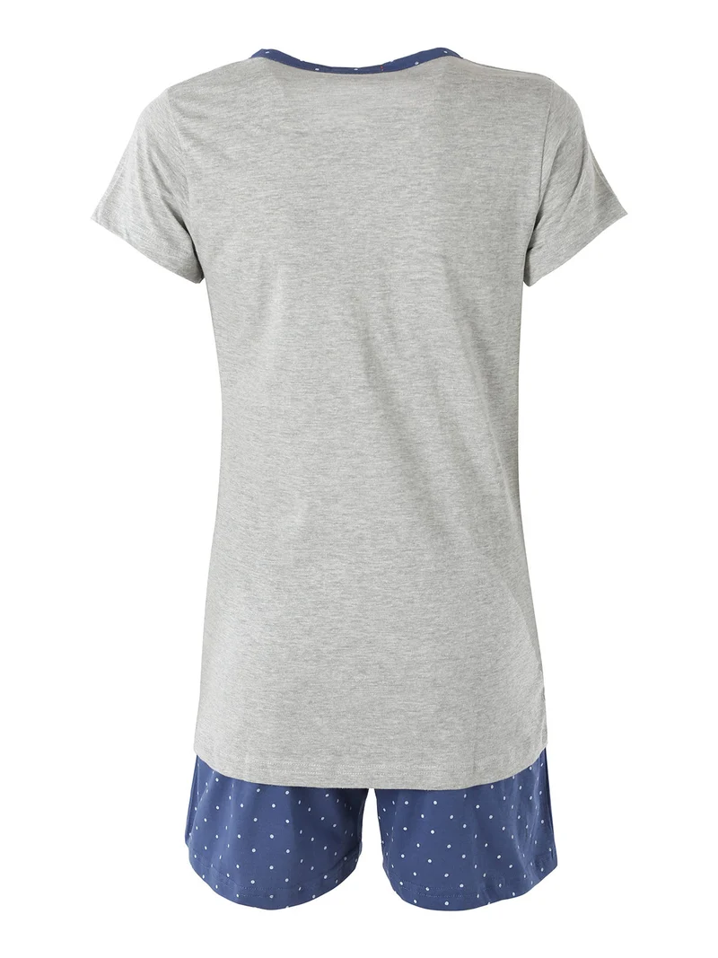 Pigiama corto da donna in cotone - grigio