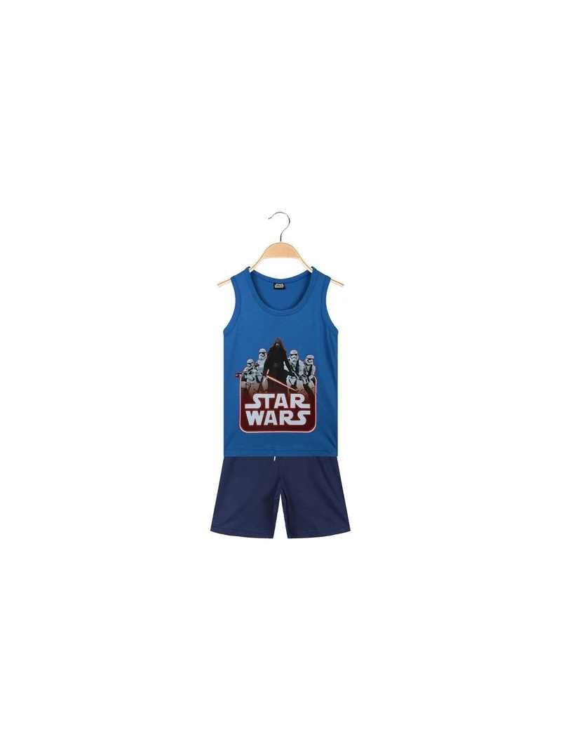 Completo smanicato 2 pezzi da bambino con stampa - blu