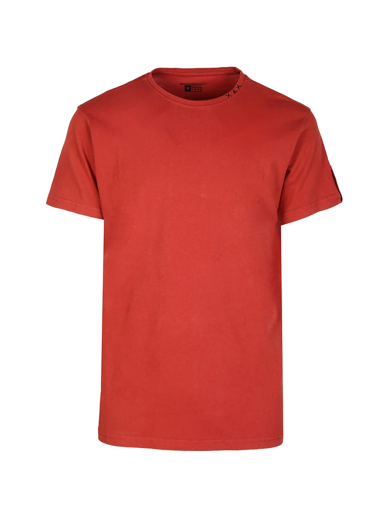 T-shirt uomo manica corta in cotone - cuoio