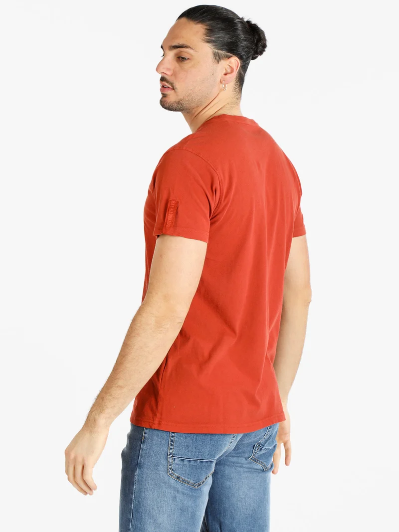 T-shirt uomo manica corta in cotone - cuoio
