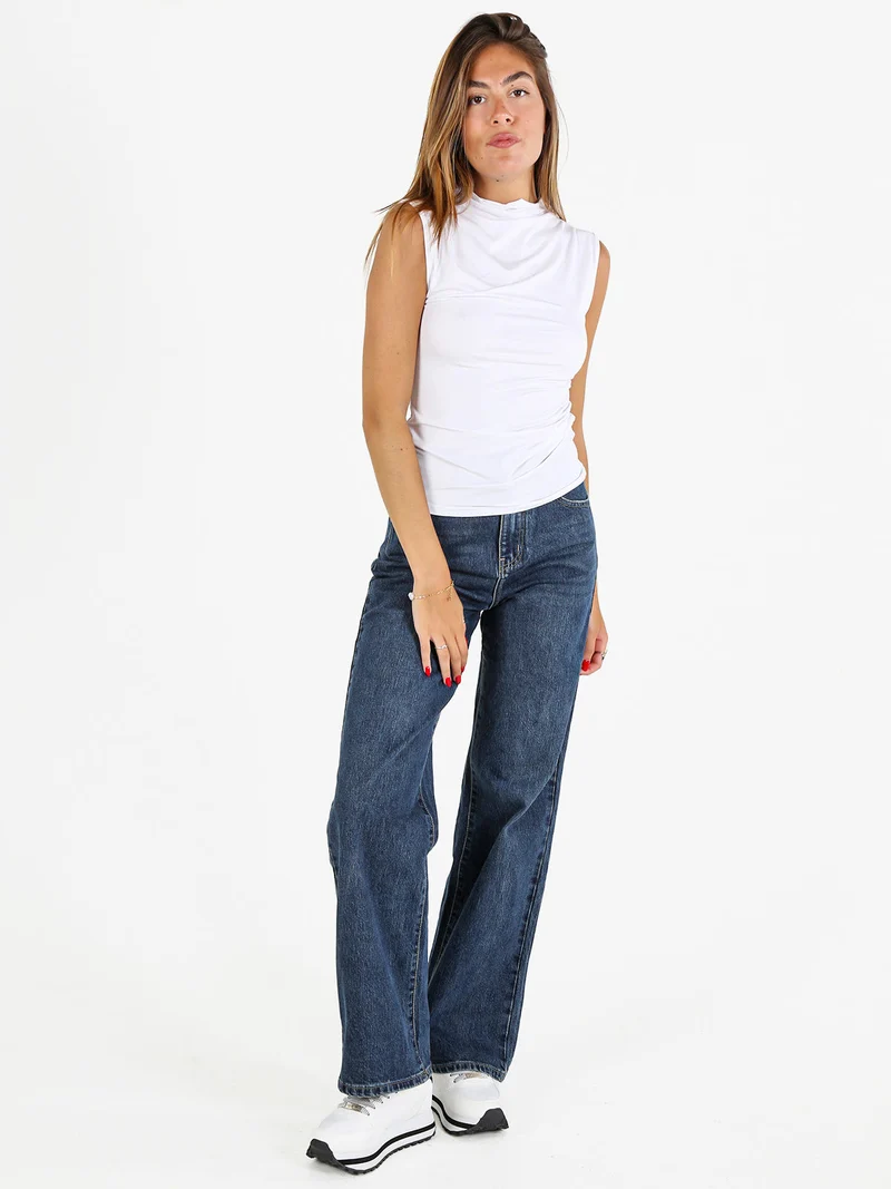 Top donna accollato - bianco